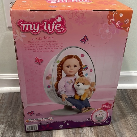 NWT 2017 Retired My Life as a Mini Clear Egg Chair 7” Doll size - Picture 6 of 6